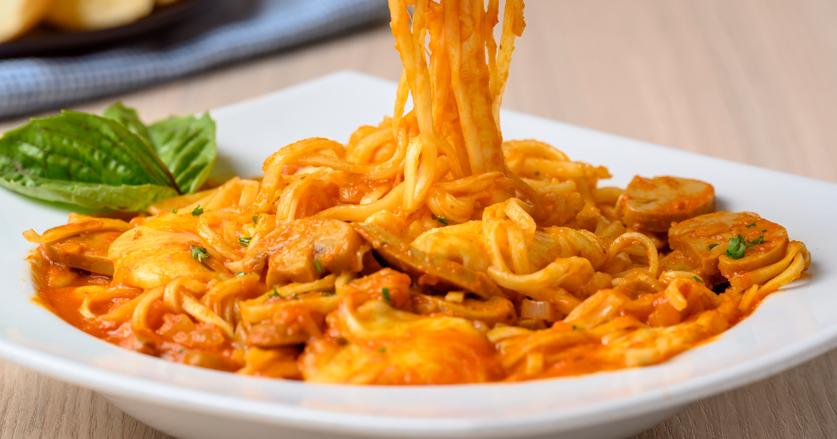 Pasta pomodoro y mozarella 